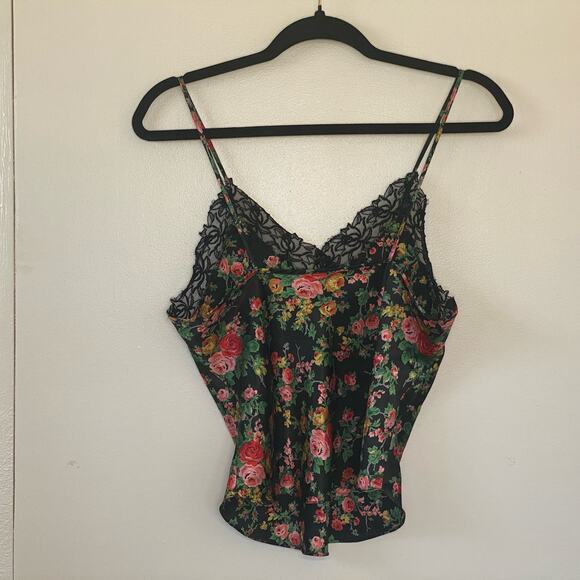 Victoria's Secret Gold Label VTG spagghetti Strap Cropped Cami floral Small - Picture 8 of 10